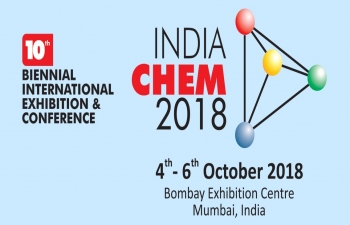 10th edition of India Chem to be held at Mumbai from October 4-6, 2018