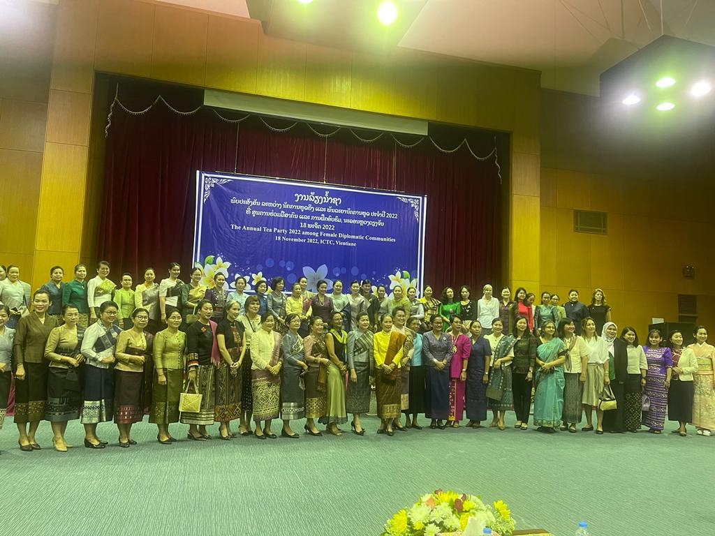Mrs. Nidhi Srivastava Asthana (Spouse of Ambassador of India to Lao PDR) participated in the Annual Tea Party 2022 among Female Diplomatic Communities on 18 November 2022 at ICTC, Vientiane.