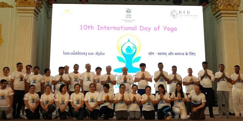 Celebration of 10th International Day of Yoga in Vientiane on Saturday, 22 June, 2024