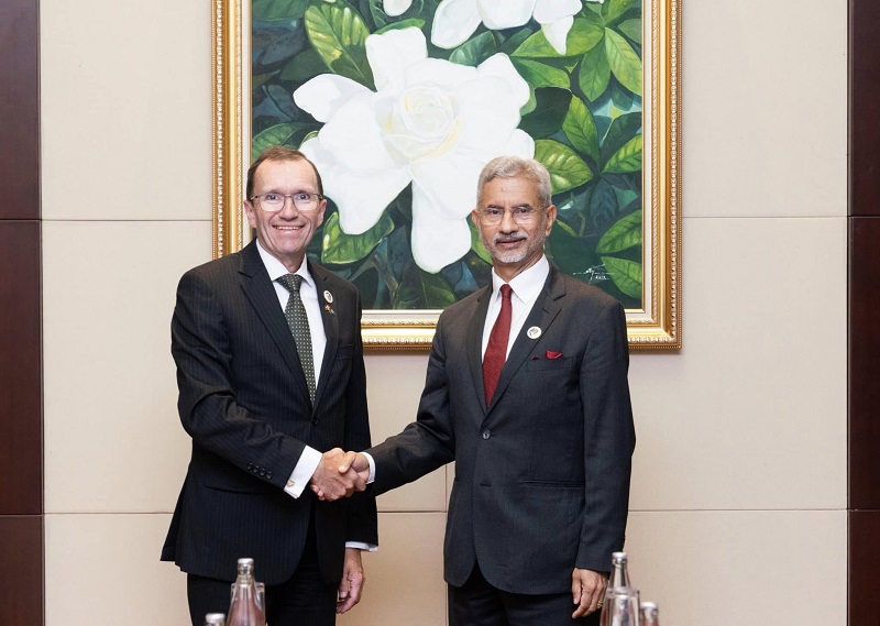 Honourable EAM Dr. S. Jaishankar met Foreign Minister Espen Barth Eide of Norway on the sidelines of ASEAN meetings in Vientiane