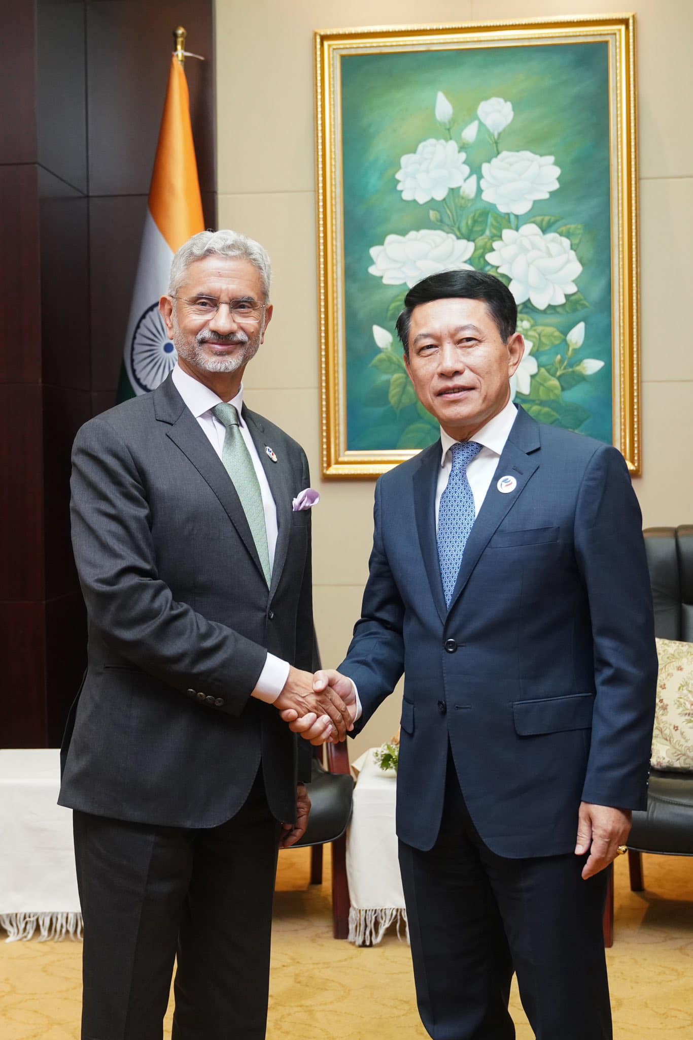  Honourable EAM Dr. S. Jaishankar met Deputy Prime Minister and Foreign Minister of Lao PDR H.E. Saleumxay Kommasith