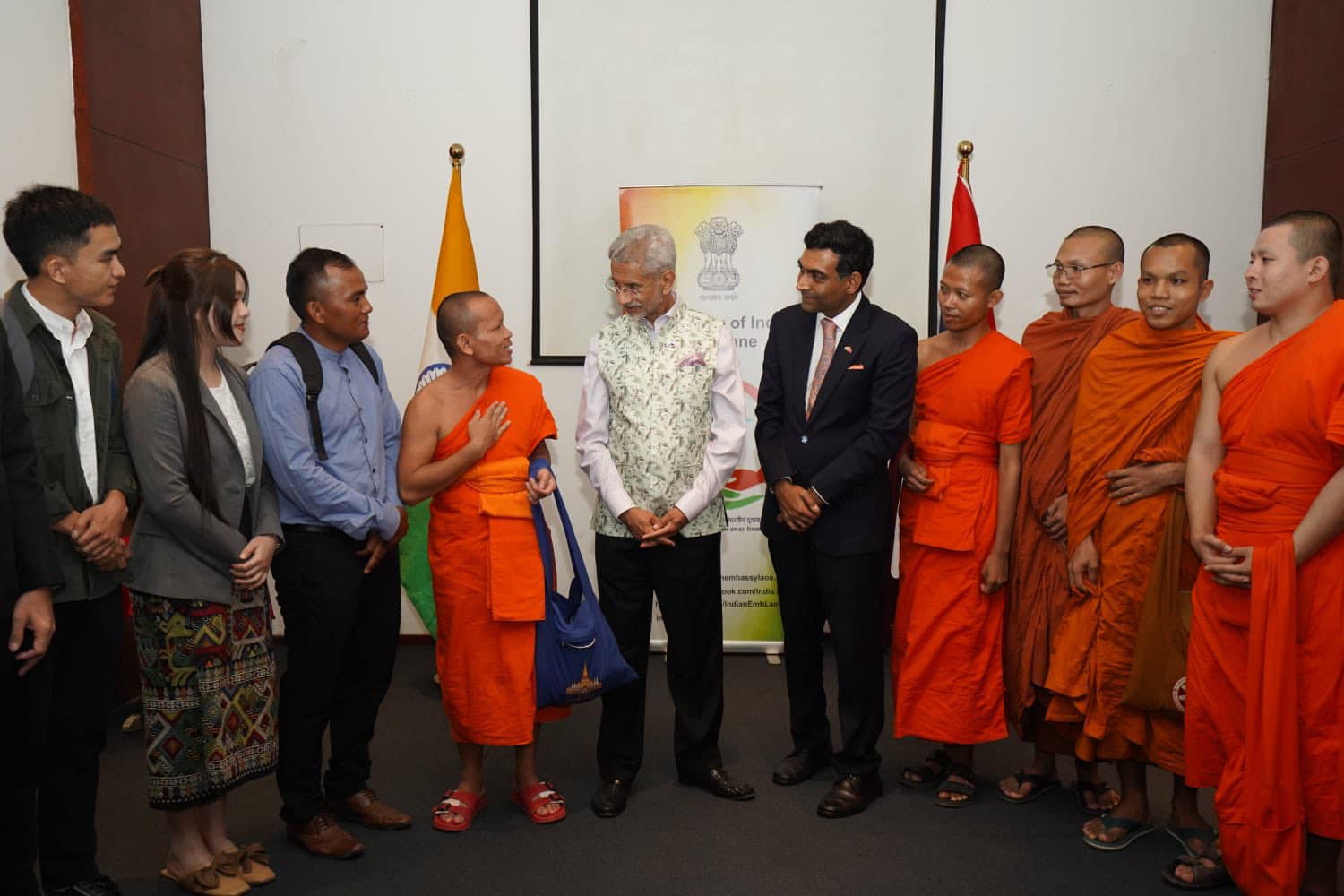 Honourable EAM Dr. S. Jaishankar interacted with scholars from Lao PDR including six monks, who are travelling to India for their studies under various ICCR programs