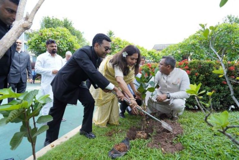  As part of PM’s initiative #Plant4Mother#एक_पेड़_माँ_के_नाम Ek Ped Maa Ke Naam tree plantation at the Embassy premises and distribution of 78 saplings of fruit trees.