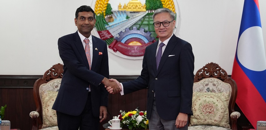 Farewell call by Ambassador Prashant Agrawal on H.E. Thongsavanh Phomvihane, Minister of Foreign Affairs of Lao PDR